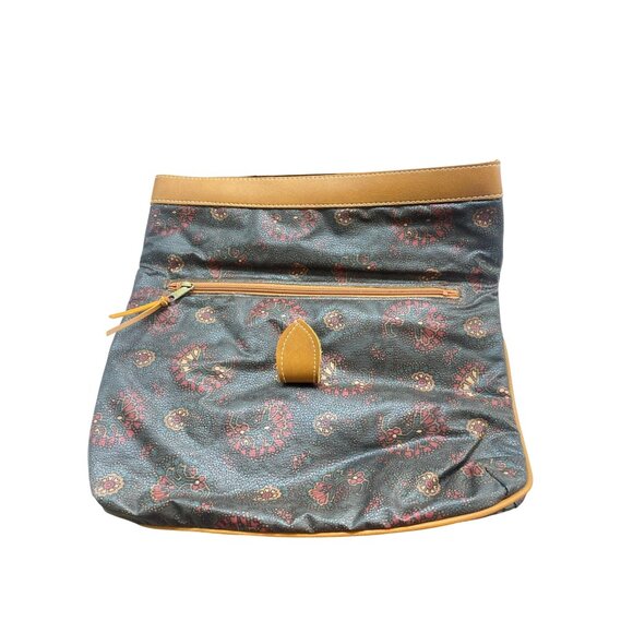 Vintage Avon Paisley Print Tote Bag & Matching Clutch With Tan Faux Leather Acce - Picture 7 of 10